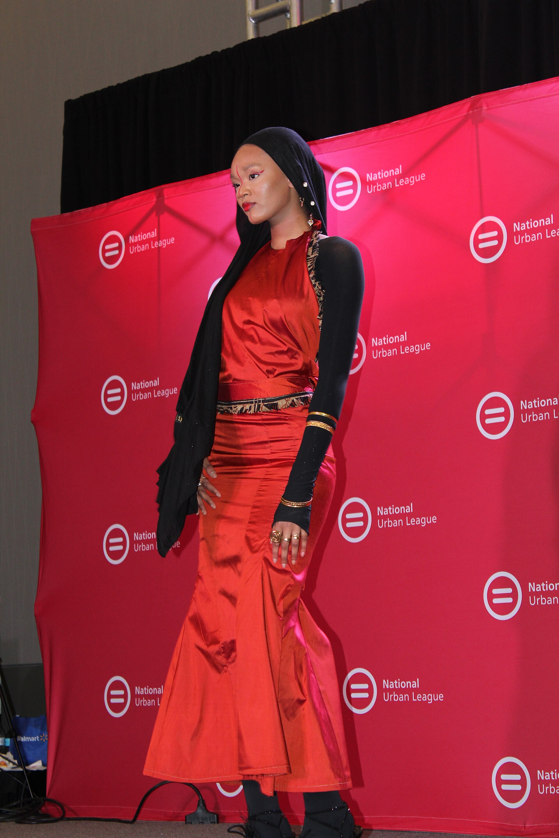 Model walking in Black in Style: The Ultimate Fashion Face-Off/Pitch Competition at the 2025 National Urban League Conference.