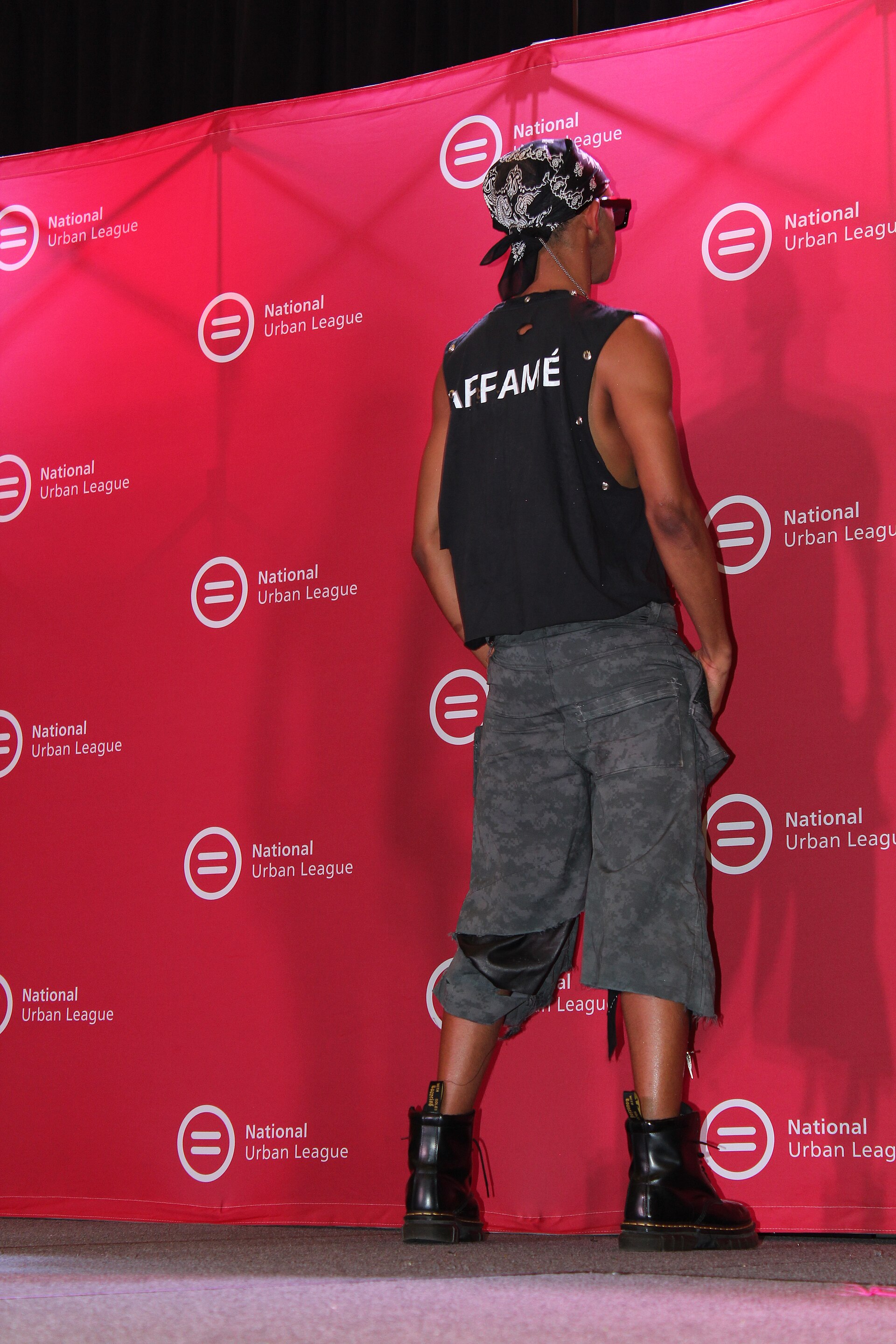 Model walking in Black in Style: The Ultimate Fashion Face-Off/Pitch Competition at the 2025 National Urban League Conference.