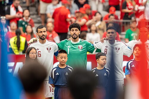 Boualem Khoukhi Mahmud Abunada during Canada v Qatar on 18 June 2026 at the 2026 FIFA World Cup