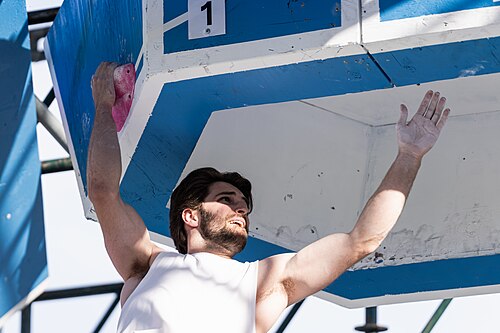 A competitor in the Boulder Bash Competition at Dominion Energy Riverrock on May, 15, 2026