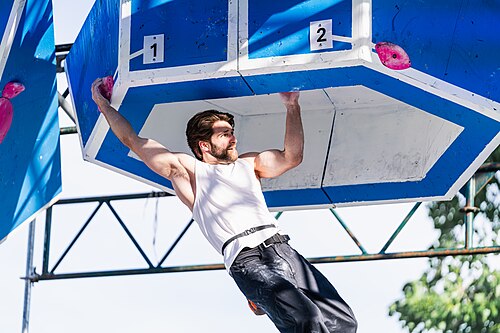 A competitor in the Boulder Bash Competition at Dominion Energy Riverrock on May, 15, 2026