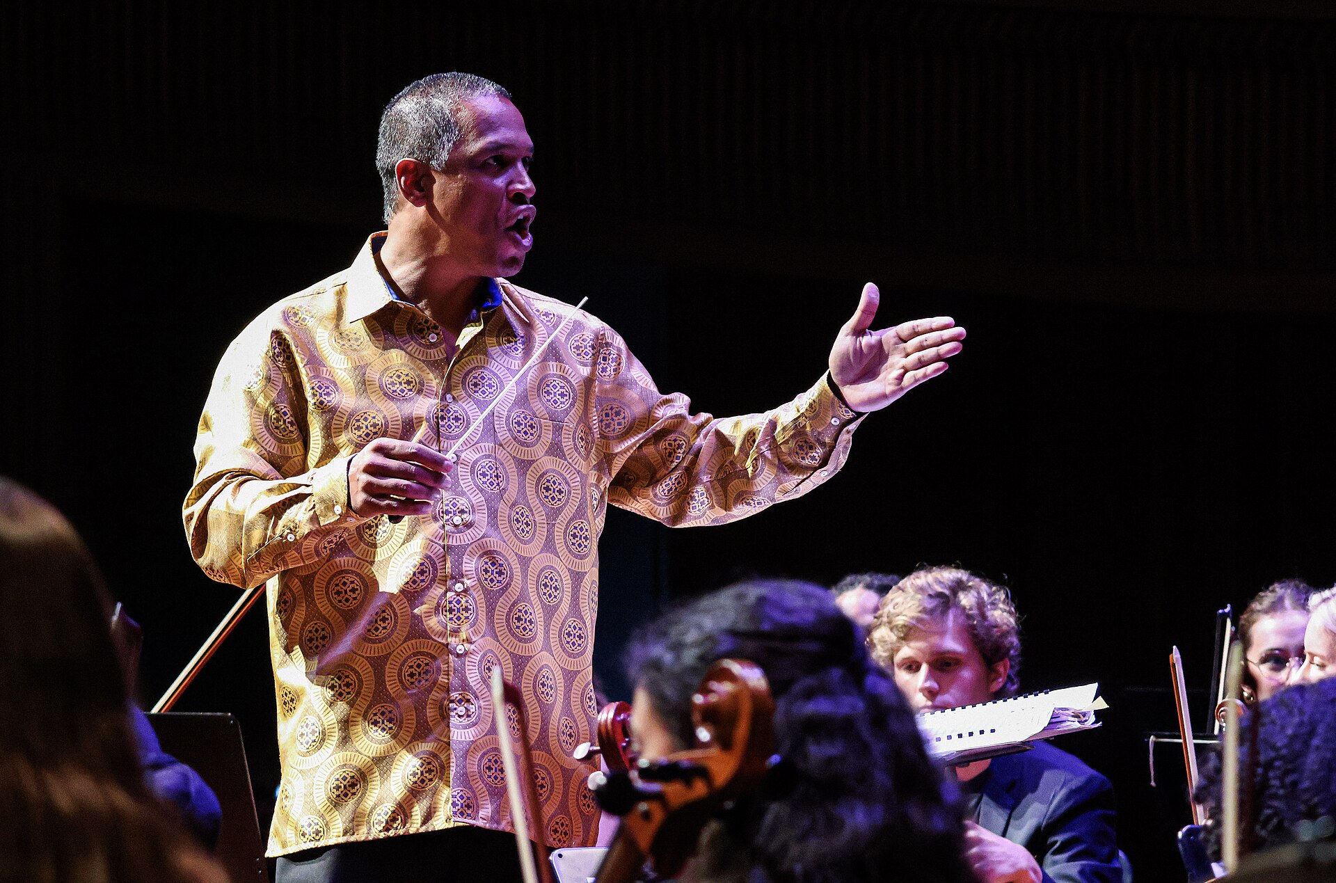 Brandon Phillips, South African conductor, leading the South African College of Music, of the University of Cape Town. Occurred during April 2026.