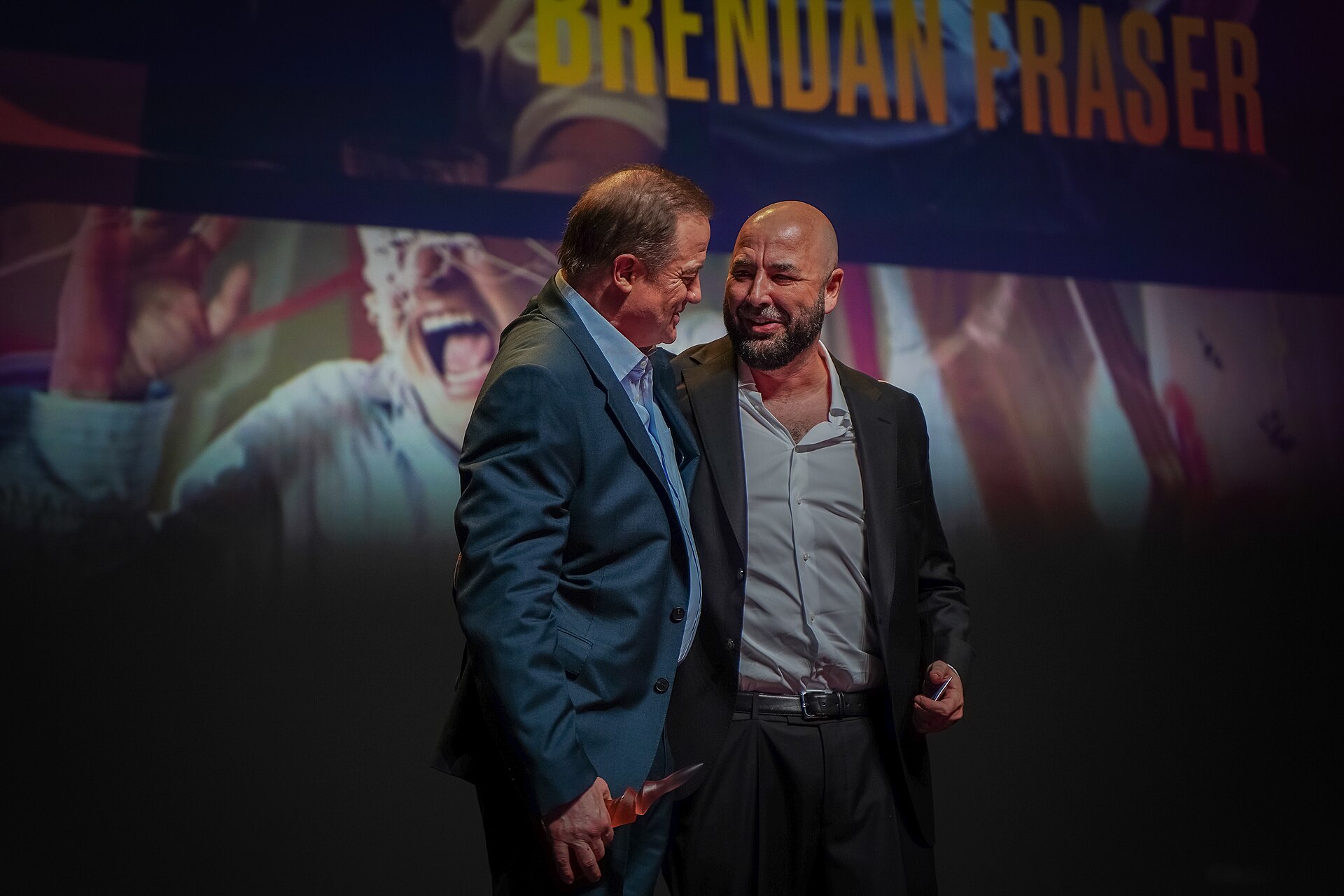 Brendan Fraser and Anthony Maras at Deauville American Film festival for AVP of Pressure