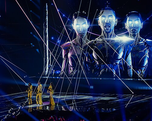 Bzikebi performing On Replay, representing Georgia in the 1st Semi Final of the 2026 Eurovision Song Contest in Vienna