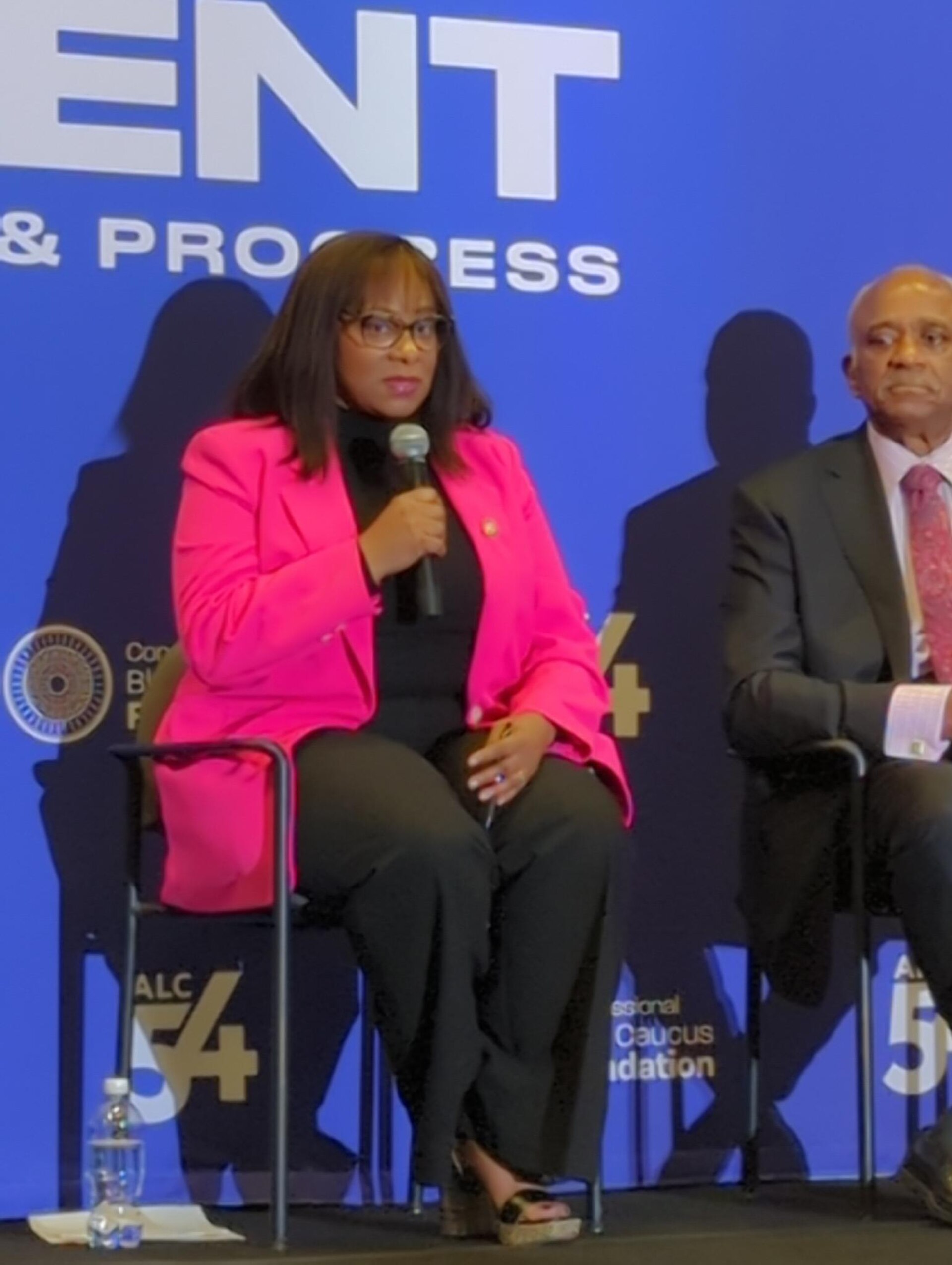 Representative Janelle Bynum and Gary Puckrein presenting at the 2025 Congressional Black Caucus Foundation Annual Legislative Conference.