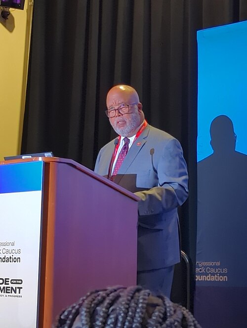 Representative Bennie Thompson speaking at the 2025 Congressional Black Caucus Foundation Annual Legislative Conference.