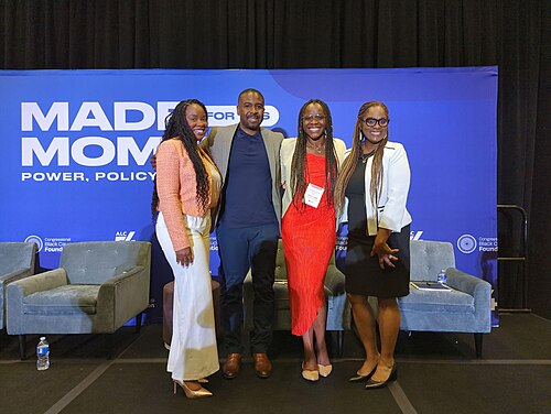 Danielle Davis, Darrell Booker, Ijeoma Mbamalu, and Dr. Nicol Turner Lee at the 2025 Congressional Black Caucus Foundation Annual Legislative Conference.
