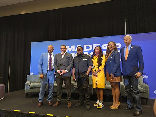 Lucius Outlaw III, Rashad Richey, Willie "Prophet" Stiggers, Dr. Lakeyta Bonnette, Dr. Chelsey Green, and Hank Johnson at the 2025 Congressional Black Caucus Foundation Annual Legislative Conference.