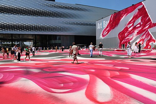 CHOIR installation by German Artist Katharina Grosse at Messeplatz at Art Basel 2025