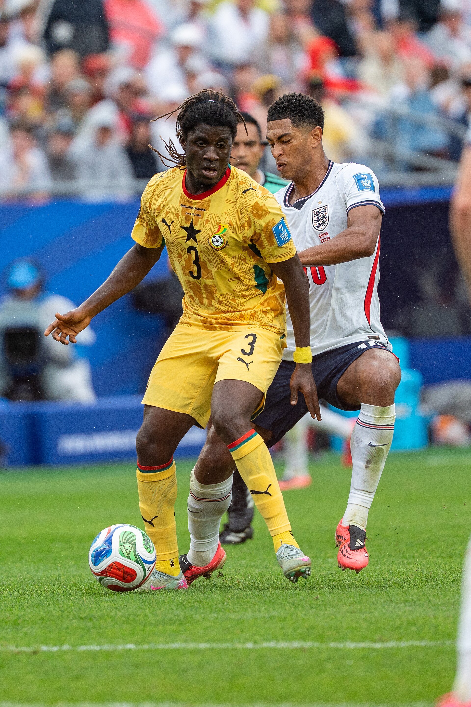 Caleb Yirenkyi Jude Bellingham during England v Ghana on 23 June 2026 at the 2026 FIFA World Cup