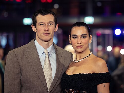 Actor Callum Turner and singer Dua Lipa at the premiere of Rosebush Pruning at the 2026 Berlin International Film Festival
