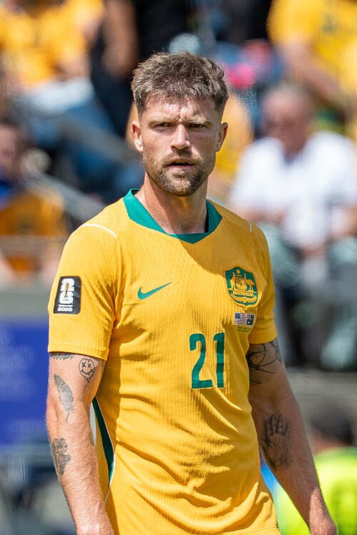 Cameron Burgess during United States v Australia on 19 June 2026 at the 2026 FIFA World Cup
