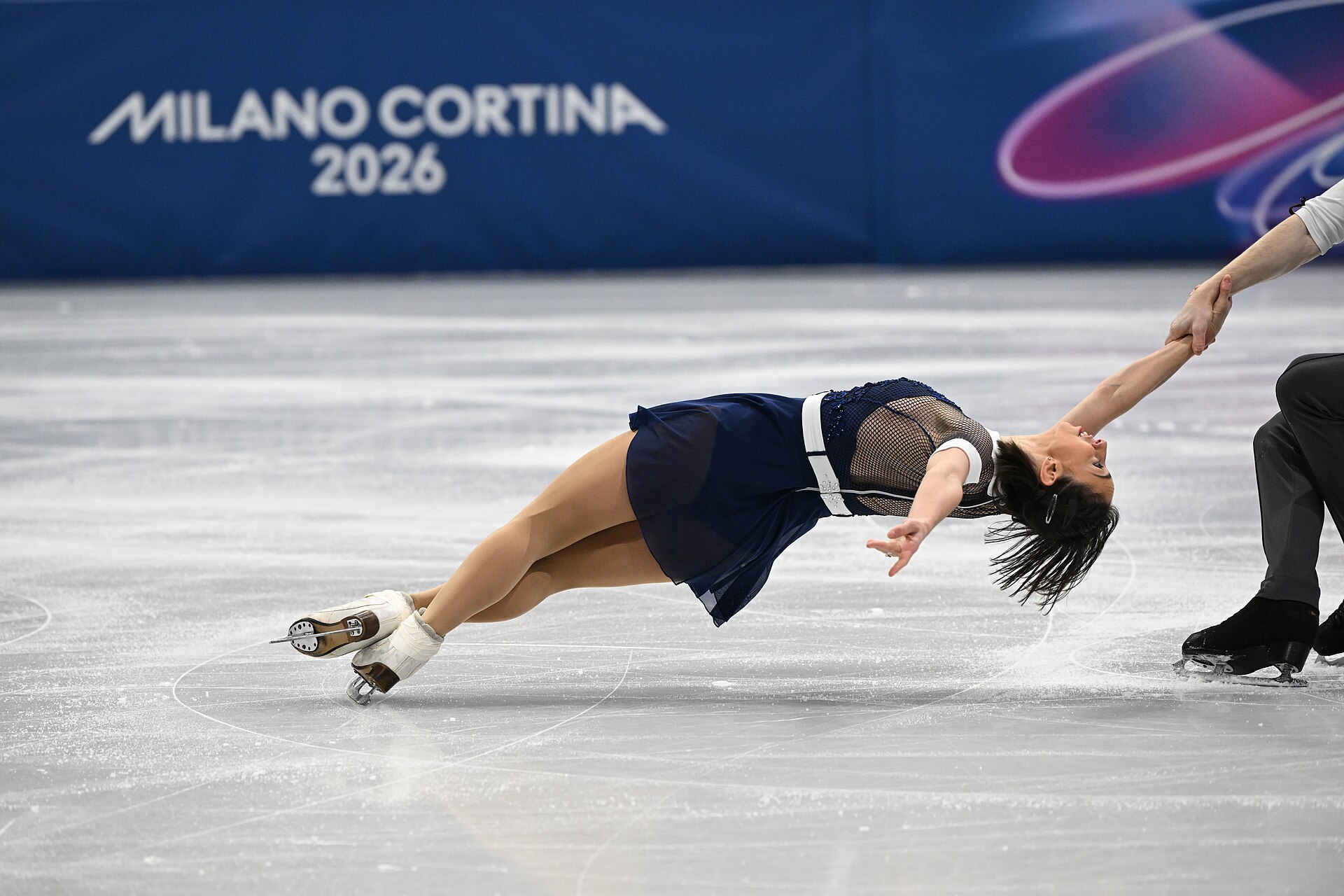 MILAN, ITALY - 06 FEBRUARY 2026: Camille Kovalev and Pavel Kovalev of France compete during the Figure Skating Team Event Pair Skating Short Program at the Olympic Winter Games Milano Cortina 2026  Milano Ice Skating Arena on February 06, 2026 in Milan, Italy