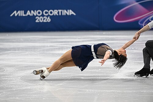MILAN, ITALY - 06 FEBRUARY 2026: Camille Kovalev and Pavel Kovalev of France compete during the Figure Skating Team Event Pair Skating Short Program at the Olympic Winter Games Milano Cortina 2026  Milano Ice Skating Arena on February 06, 2026 in Milan, Italy