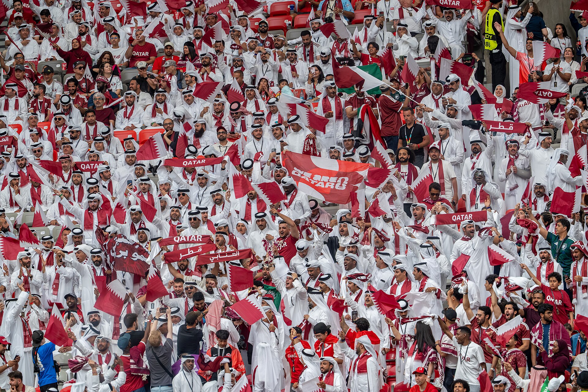 Qatar fans during Canada v Qatar on 18 June 2026 at the 2026 FIFA World Cup