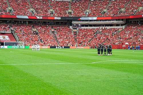 Canada and BC Place during Canada v Qatar on 18 June 2026 at the 2026 FIFA World Cup