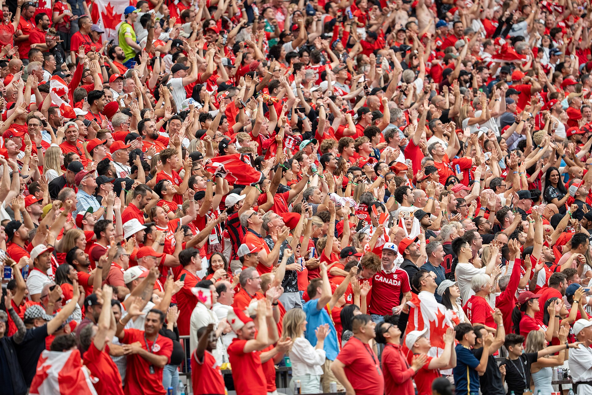 Canada fans during Canada v Qatar on 18 June 2026 at the 2026 FIFA World Cup