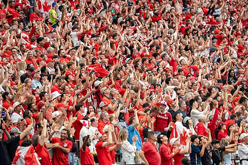 Canada fans during Canada v Qatar on 18 June 2026 at the 2026 FIFA World Cup