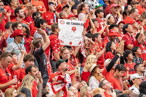 Canada fans during Canada v Qatar on 18 June 2026 at the 2026 FIFA World Cup