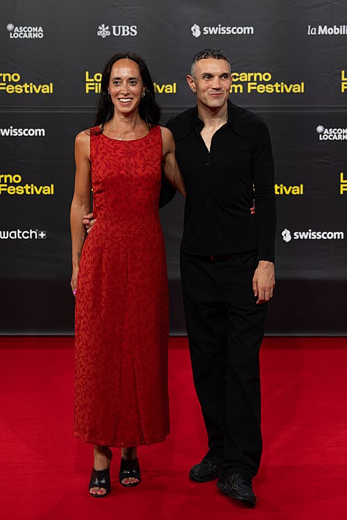 Caroline Poggi and Jonathan Vinel on the red carpet at the 79th Locarno Film Festival 2026