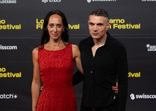 Caroline Poggi and Jonathan Vinel on the red carpet at the 79th Locarno Film Festival 2026