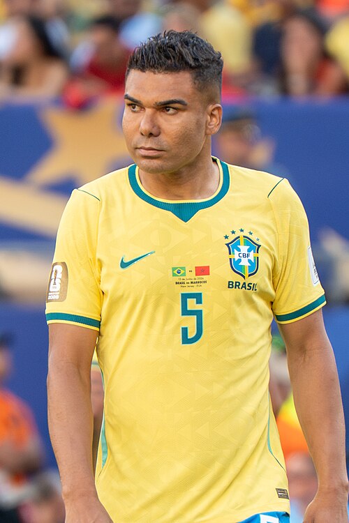 Casemiro during Brazil v Morocco on 13 June 2026 at the 2026 FIFA World Cup at NY/NJ Stadium in East Rutherford, NJ