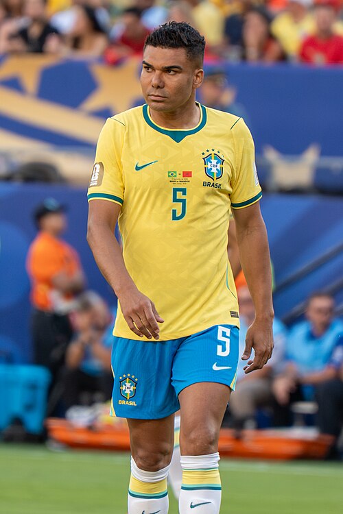 Casemiro during Brazil v Morocco on 13 June 2026 at the 2026 FIFA World Cup at NY/NJ Stadium in East Rutherford, NJ