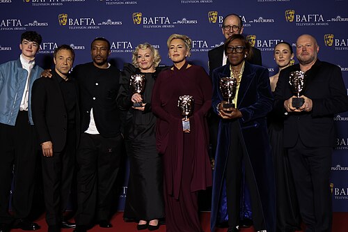 Pictured from Left - Owen Cooper, Stephen Graham, Ashley Walters, Christine Tremarco, Hannah Walters, Jack Thorne, Jo Johnson, Erin Doherty, Mark Herbert