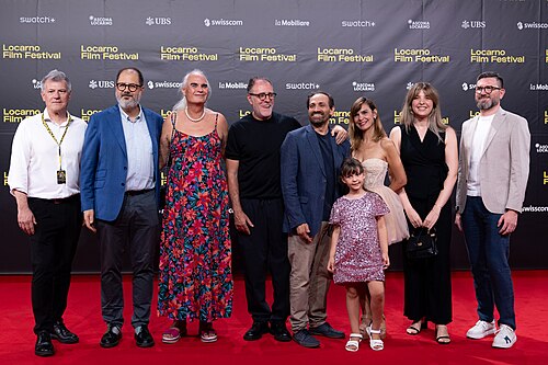 Cast and crew of Armony on the red carpet at the 79th Locarno Film Festival