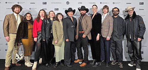 Cast and crew of Jaripeo at the 2026 Sundance Film Festival in Park City, UT.