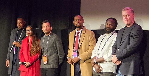Cast and crew of Kikuyu Land during the 2026 Sundance Film Festival