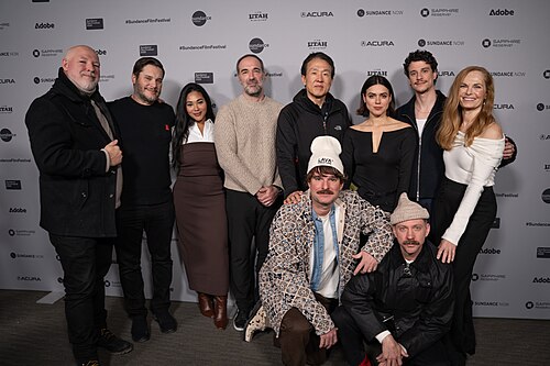 Cast and crew of Undertone at Sundance Film Festival 2026.