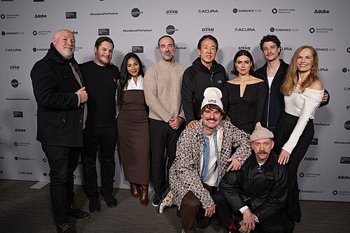 Cast and crew of Undertone at Sundance Film Festival 2026.