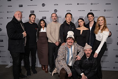 Cast and crew of Undertone at Sundance Film Festival 2026.