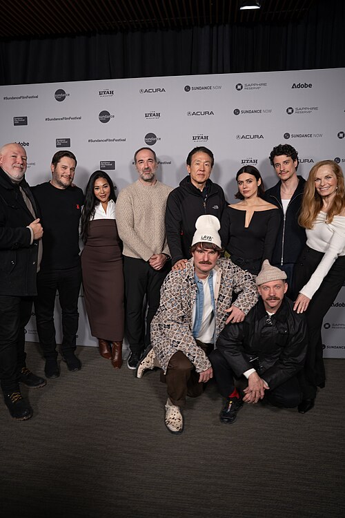 Cast and crew of Undertone at Sundance Film Festival 2026.