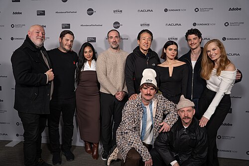Cast and crew of Undertone at Sundance Film Festival 2026.