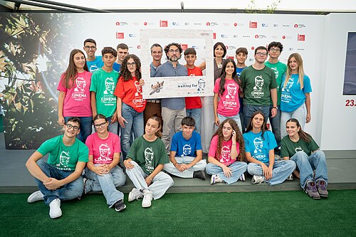 Cast and crew of Waiting for Ken Loach at Venice Film Festival 2026.