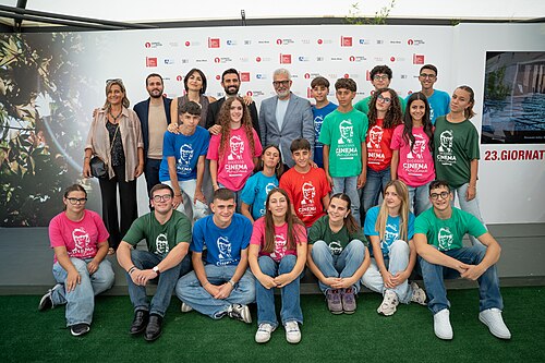 Cast and crew of Waiting for Ken Loach at Venice Film Festival 2026.