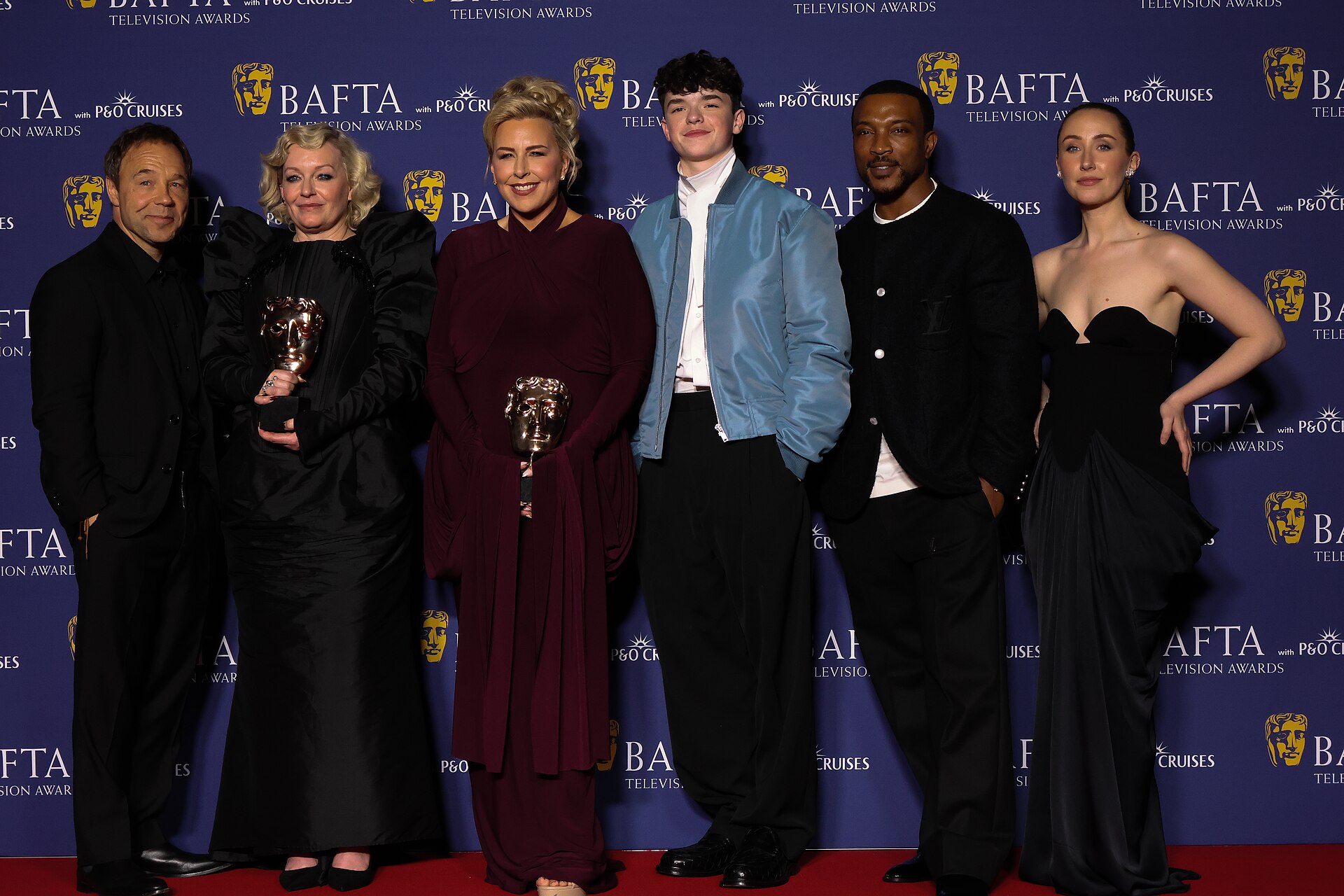 Pictured from Left - Stephen Graham, Christine Tremarco, Hannah Walters, Owen Cooper, Ashley Walters, Erin Doherty