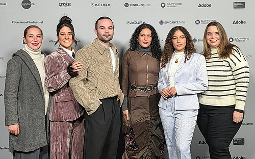 Cast, producers and director of Marga En El DF at the 2026 Sundance Film Festival