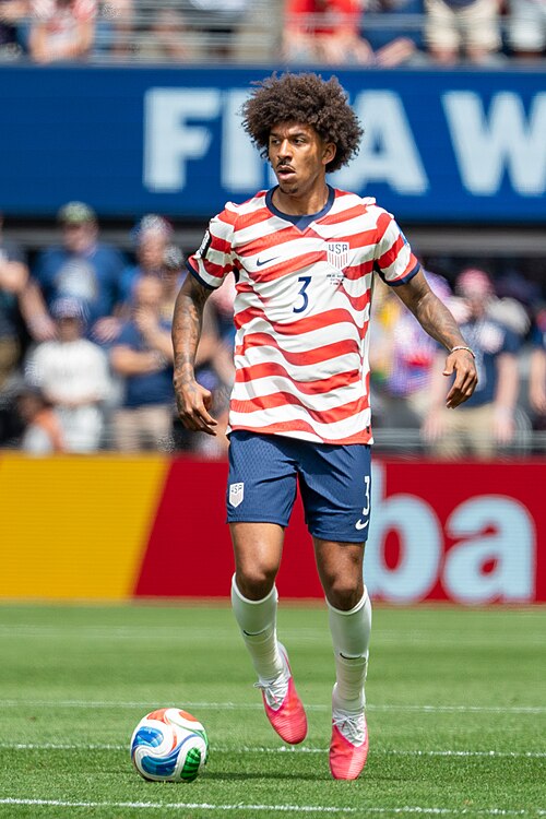 Chris Richards during United States v Australia on 19 June 2026 at the 2026 FIFA World Cup