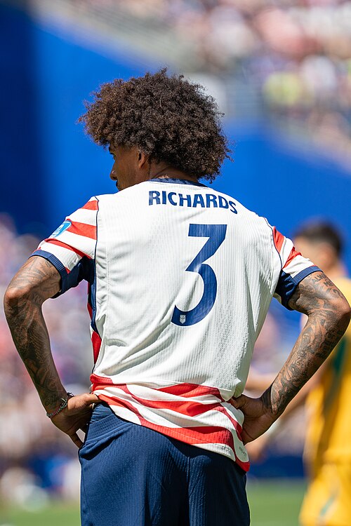 Chris Richards during United States v Australia on 19 June 2026 at the 2026 FIFA World Cup