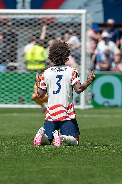 Chris Richards during United States v Australia on 19 June 2026 at the 2026 FIFA World Cup