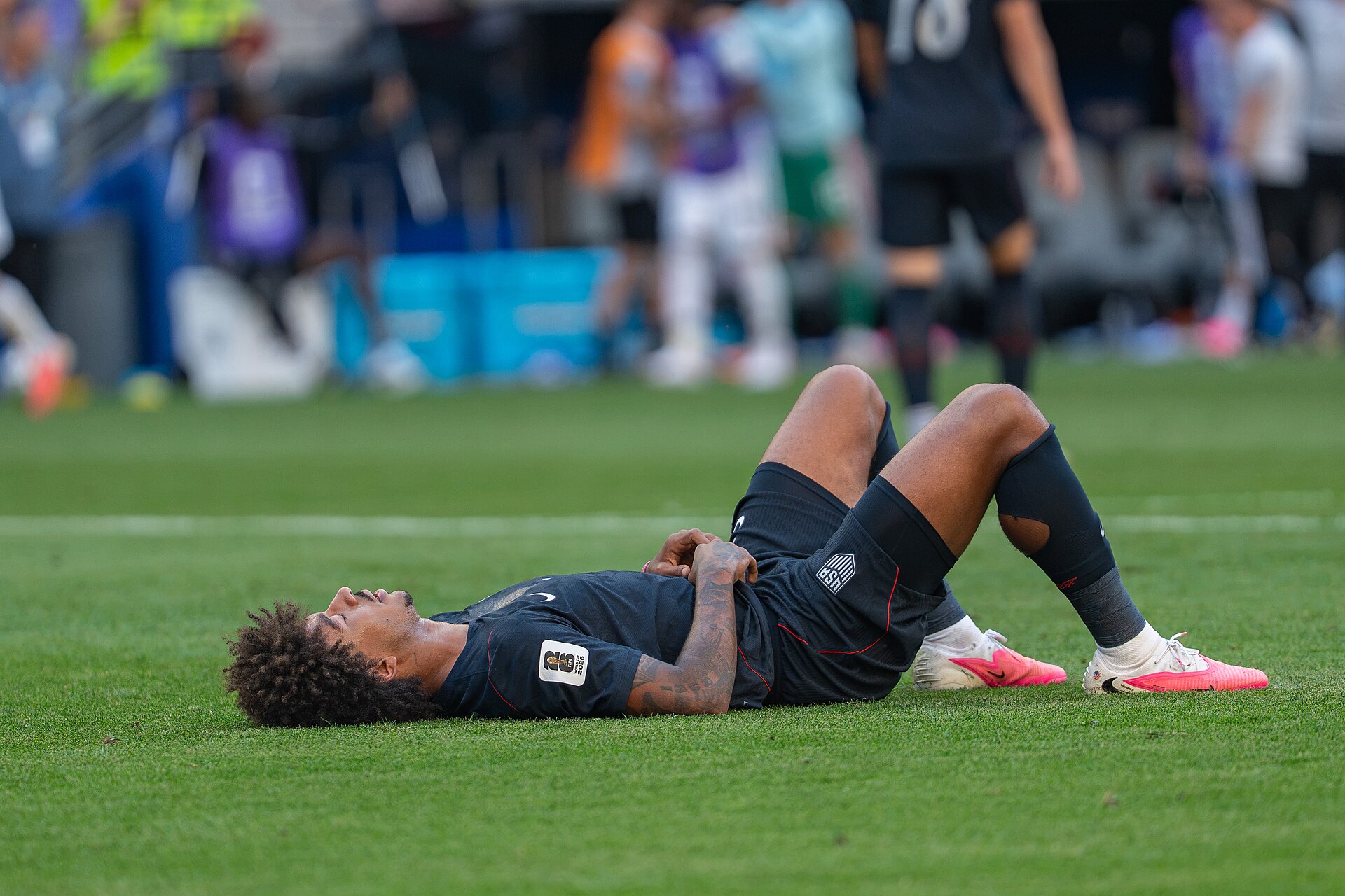Chris Richards during Belgium v United States at the 2026 FIFA World Cup
