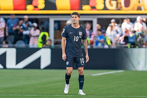 Christian Pulisic during Belgium v United States at the 2026 FIFA World Cup