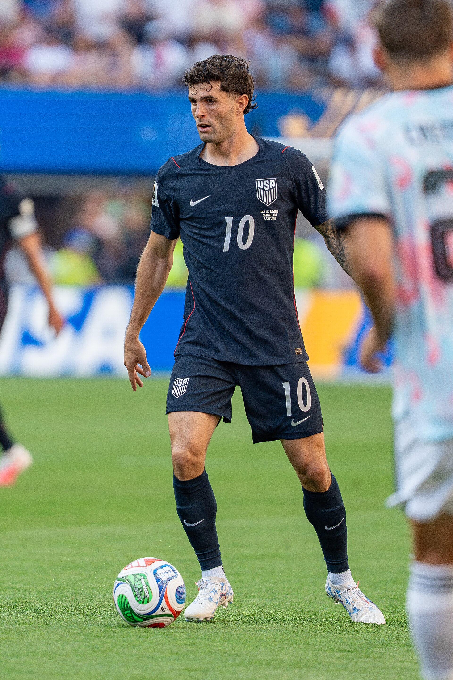 Christian Pulisic during Belgium v United States at the 2026 FIFA World Cup