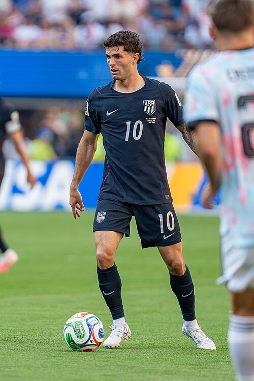 Christian Pulisic during Belgium v United States at the 2026 FIFA World Cup