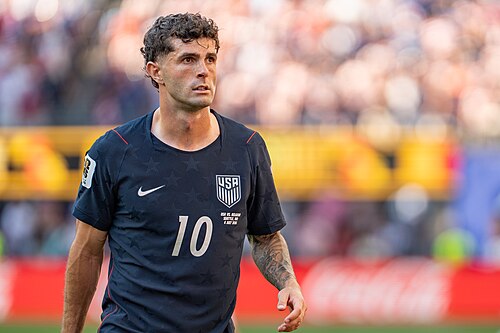 Christian Pulisic during Belgium v United States at the 2026 FIFA World Cup