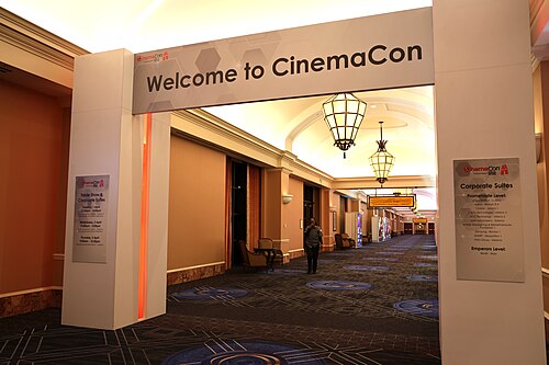 Archway to meeting rooms at Glen Powell at CinemaCon 2025 where he was honored with the Star of the Year award at the Big Screen Achievement Awards CinemaCon 2025 held at Caesar's Palace at Las Vegas, Nevada