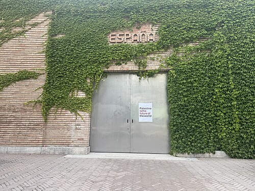 Spain Pavilion closed late afternoon at the Venice Biennale on May 8, 2026 to protest the inclusion of Israel in the art exhibition. Numerous pavilions closed for all or part of the day.